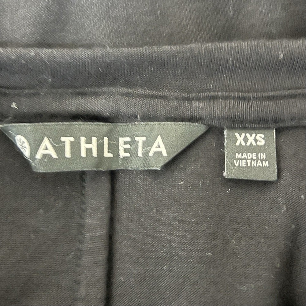 Athleta Cloudlight Top Womens XXS Black Asymetrical Long Sleeve Relaxed Drapey - Picture 5 of 8